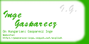 inge gasparecz business card